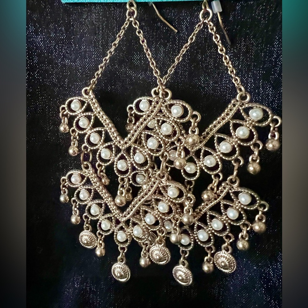 Elegant Gold-tone Chandelier Earrings